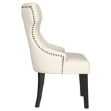 Baney Fabric Upholstered Dining Side Chair Cream and Black - Tampa Furniture Outlet