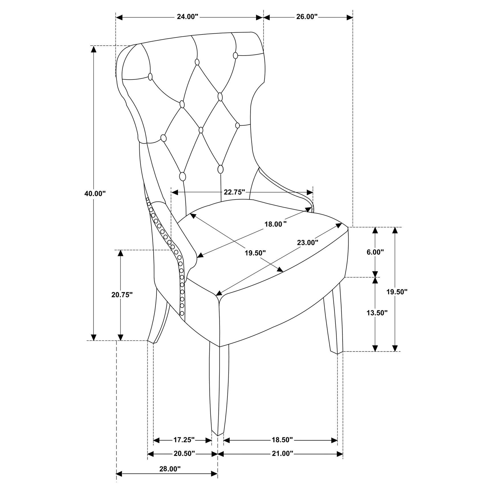 Baney Fabric Upholstered Dining Side Chair Cream and Black - Tampa Furniture Outlet