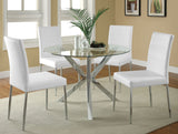 Vance Round 41-inch Glass Top Asterisk Dining Table Chrome - Tampa Furniture Outlet
