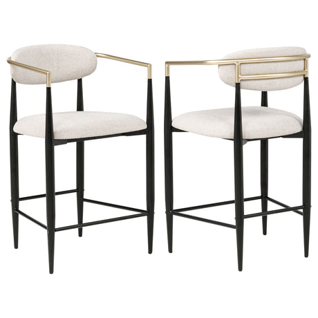 Tampa Furniture Outlet - Coaster - Tina Fabric Upholstered Counter Chair Beige (Set of 2) - 121184