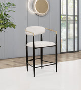 Tina Fabric Upholstered Counter Chair Beige (Set of 2) - Tampa Furniture Outlet