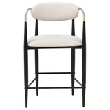 Tina Fabric Upholstered Counter Chair Beige (Set of 2) - Tampa Furniture Outlet