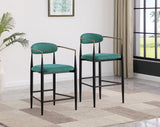 Tina Fabric Upholstered Counter Chair Green (Set of 2) - Tampa Furniture Outlet