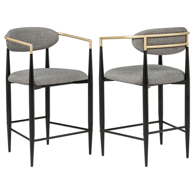 Tampa Furniture Outlet - Coaster - Tina Fabric Upholstered Counter Chair Dark Grey (Set of 2) - 121186