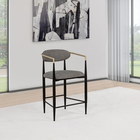 Tina Fabric Upholstered Counter Chair Dark Grey (Set of 2) - Tampa Furniture Outlet