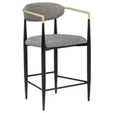 Tina Fabric Upholstered Counter Chair Dark Grey (Set of 2) - Tampa Furniture Outlet