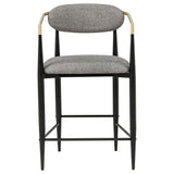 Tina Fabric Upholstered Counter Chair Dark Grey (Set of 2) - Tampa Furniture Outlet