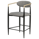 Tina Fabric Upholstered Counter Chair Dark Grey (Set of 2) - Tampa Furniture Outlet