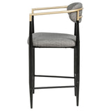 Tina Fabric Upholstered Counter Chair Dark Grey (Set of 2) - Tampa Furniture Outlet