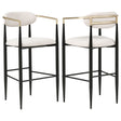 Tampa Furniture Outlet - Coaster - Tina Fabric Upholstered Bar Chair Beige (Set of 2) - 121187