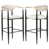 Tampa Furniture Outlet - Coaster - Tina Fabric Upholstered Bar Chair Beige (Set of 2) - 121187