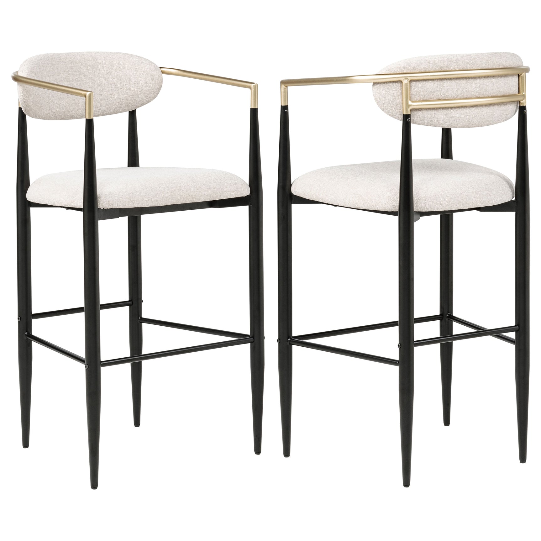 Tampa Furniture Outlet - Coaster - Tina Fabric Upholstered Bar Chair Beige (Set of 2) - 121187