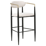 Tina Fabric Upholstered Bar Chair Beige (Set of 2) - Tampa Furniture Outlet