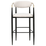 Tina Fabric Upholstered Bar Chair Beige (Set of 2) - Tampa Furniture Outlet