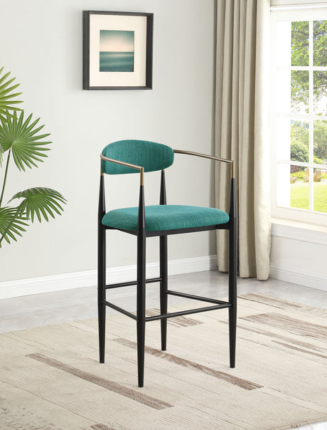 Tina Fabric Upholstered Bar Chair Green (Set of 2) - Tampa Furniture Outlet
