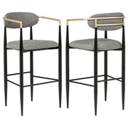 Tampa Furniture Outlet - Coaster - Tina Fabric Upholstered Bar Chair Dark Grey (Set of 2) - 121189