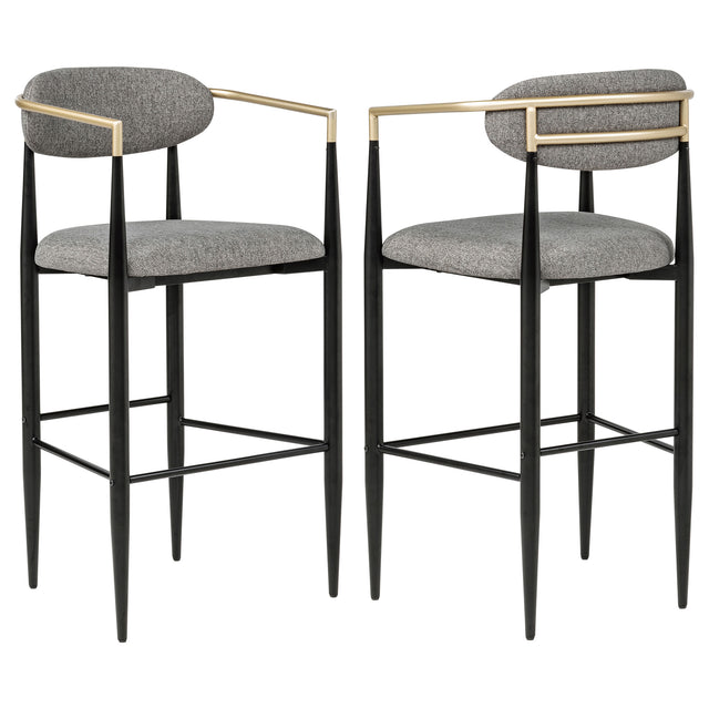 Tampa Furniture Outlet - Coaster - Tina Fabric Upholstered Bar Chair Dark Grey (Set of 2) - 121189