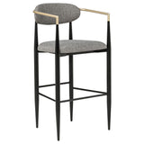 Tina Fabric Upholstered Bar Chair Dark Grey (Set of 2) - Tampa Furniture Outlet