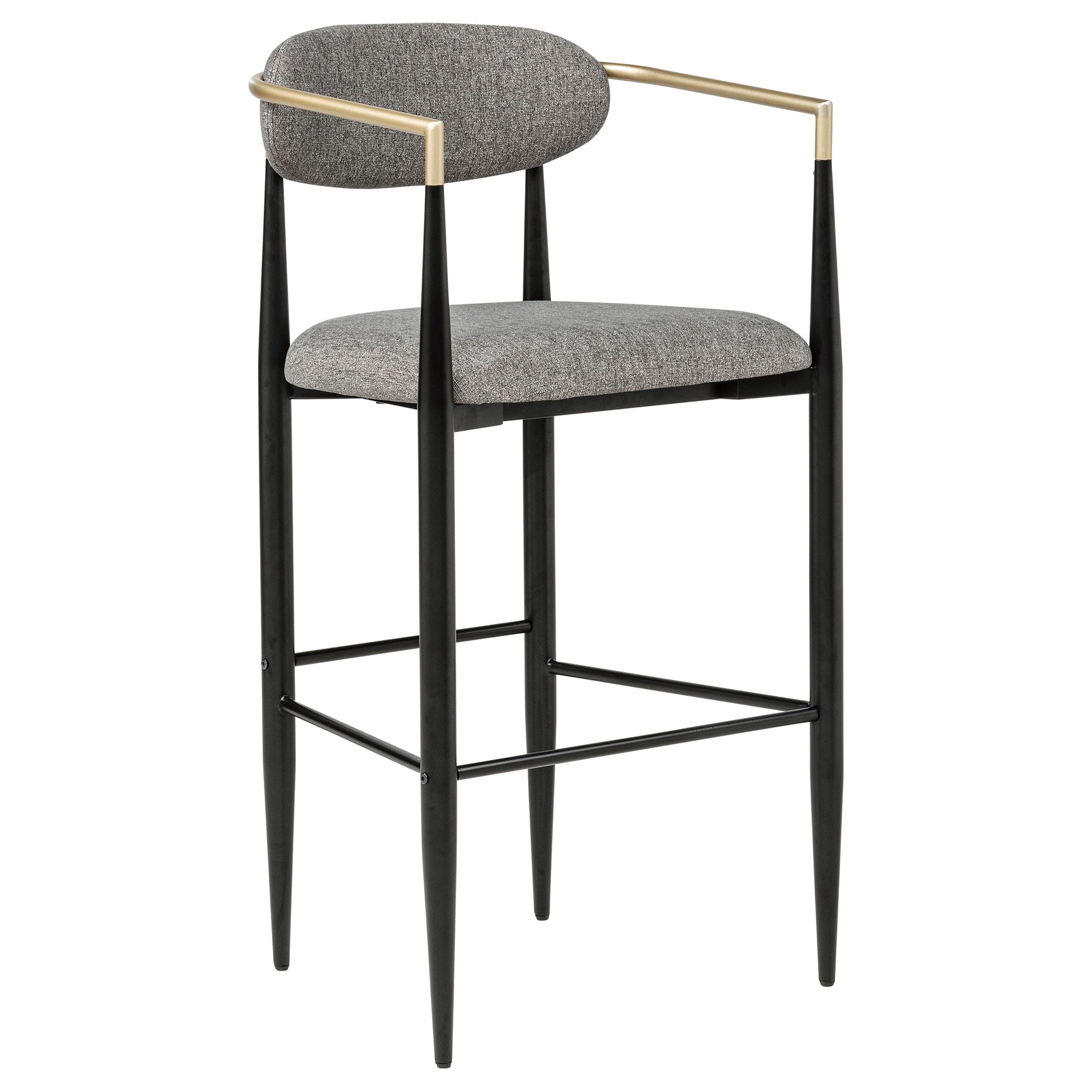 Tina Fabric Upholstered Bar Chair Dark Grey (Set of 2) - Tampa Furniture Outlet