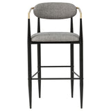 Tina Fabric Upholstered Bar Chair Dark Grey (Set of 2) - Tampa Furniture Outlet