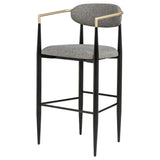 Tina Fabric Upholstered Bar Chair Dark Grey (Set of 2) - Tampa Furniture Outlet