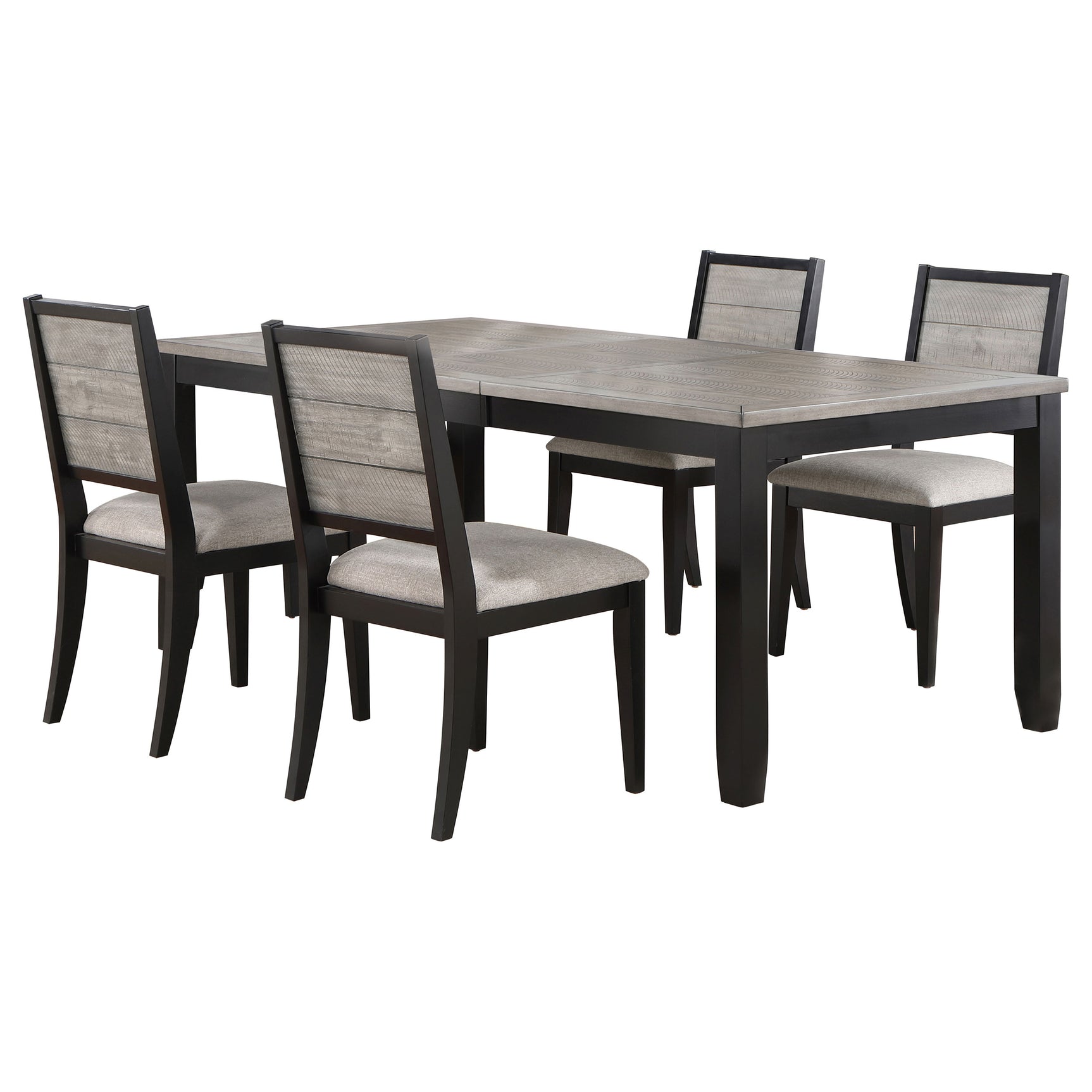 Elodie 5-piece Rectangular Extension Leaf Dining Set Black - Tampa Furniture Outlet
