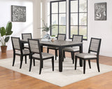 Tampa Furniture Outlet - Coaster - Elodie 7-piece Rectangular Extension Leaf Dining Set Black - 121221-S7