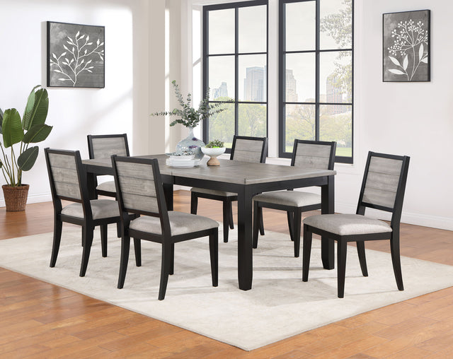 Tampa Furniture Outlet - Coaster - Elodie 7-piece Rectangular Extension Leaf Dining Set Black - 121221-S7