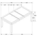 Elodie Rectangular 78-inch Extension Leaf Dining Table Black - Tampa Furniture Outlet