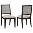 Tampa Furniture Outlet - Coaster - Elodie Wood Dining Side Chair Grey and Black (Set of 2) - 121222