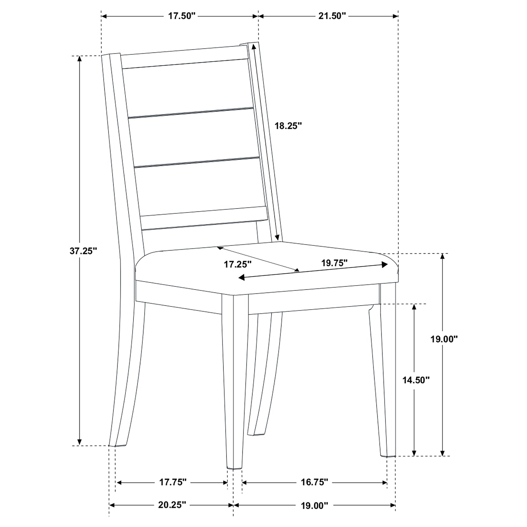 Elodie Wood Dining Side Chair Grey and Black (Set of 2) - Tampa Furniture Outlet