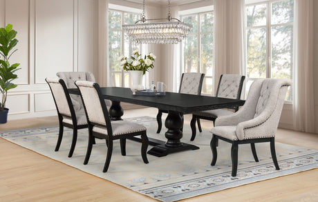 Tampa Furniture Outlet - Coaster - Phelps 7-piece Rectangular Dining Table Set Distressed Noir - 121231-S7A