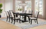 Tampa Furniture Outlet - Coaster - Phelps 7-piece Rectangular Dining Table Set Distressed Noir - 121231-S7C