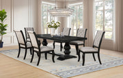Tampa Furniture Outlet - Coaster - Phelps 7-piece Rectangular Dining Table Set Distressed Noir - 121231-S7C