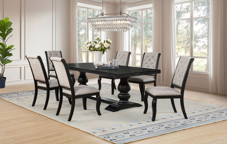 Tampa Furniture Outlet - Coaster - Phelps 7-piece Rectangular Dining Table Set Distressed Noir - 121231-S7C