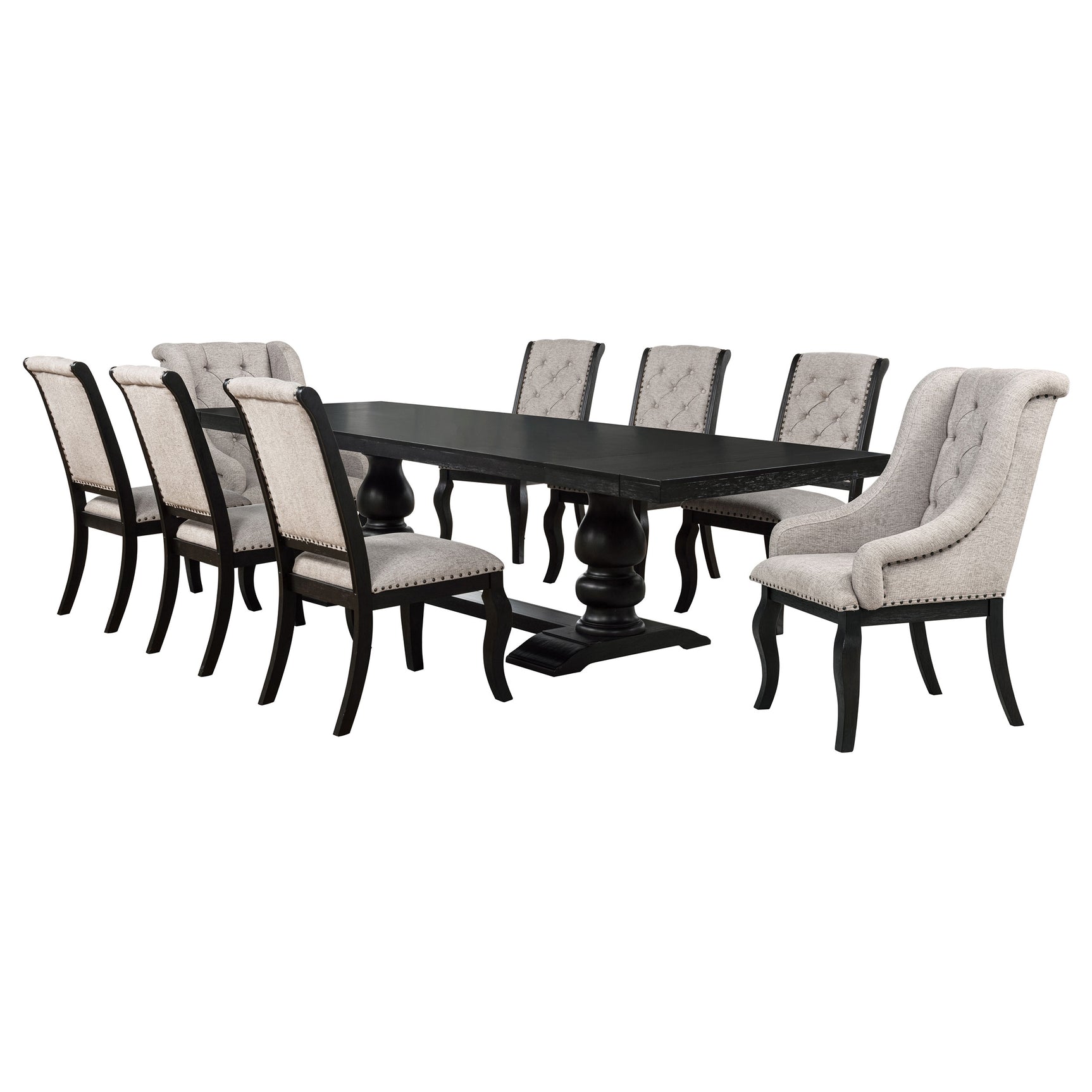 Phelps 9-piece Rectangular Dining Table Set Distressed Noir