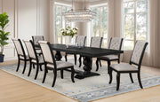 Tampa Furniture Outlet - Coaster - Phelps 9-piece Rectangular Dining Table Set Distressed Noir - 121231-S9C