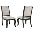 Tampa Furniture Outlet - Coaster - Phelps Upholstered Dining Side Chair Tan Distressed Noir (Set of 2) - 121232