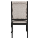 Phelps Upholstered Dining Side Chair Tan Distressed Noir (Set of 2)