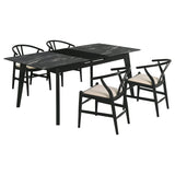Crestmont 5-piece Extension Leaf Dining Table Set Black - Tampa Furniture Outlet