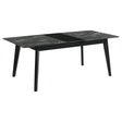 Tampa Furniture Outlet - Coaster - Crestmont 78-inch Extension Dining Table Black Faux Marble - 121251