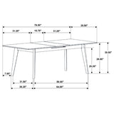 Crestmont 78-inch Extension Dining Table Black Faux Marble - Tampa Furniture Outlet
