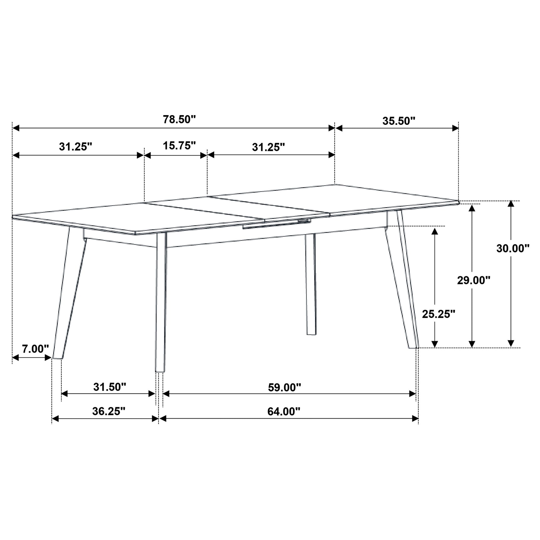 Crestmont 78-inch Extension Dining Table Black Faux Marble - Tampa Furniture Outlet