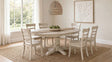 Tampa Furniture Outlet - Coaster - Orrison 7-piece Oval 62-inch Extension Leaf Dining Set Linen - 121261-S7