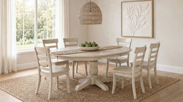 Tampa Furniture Outlet - Coaster - Orrison 7-piece Oval 62-inch Extension Leaf Dining Set Linen - 121261-S7