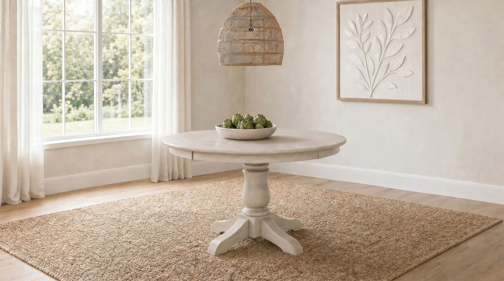 Orrison Oval 62-inch Wood Extension Leaf Dining Table Linen