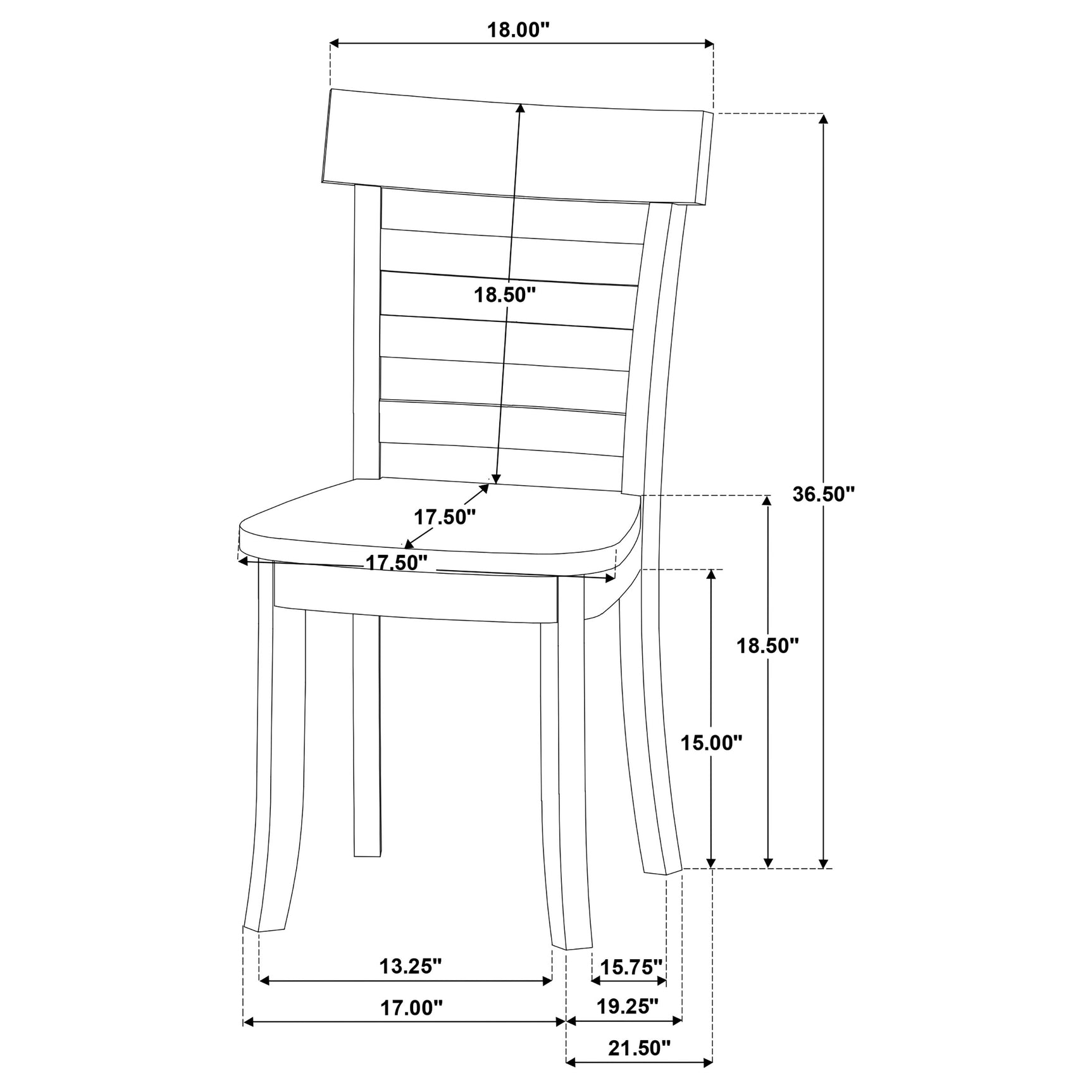 Orrison Ladder Back Dining Side Chair Linen (Set of 2)
