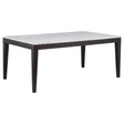 Tampa Furniture Outlet - Coaster - Averill 72-inch Rectangular White Marble Top Dining Table Coffee Bean - 121291