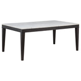 Tampa Furniture Outlet - Coaster - Averill 72-inch Rectangular White Marble Top Dining Table Coffee Bean - 121291