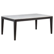 Tampa Furniture Outlet - Coaster - Averill 72-inch Rectangular White Marble Top Dining Table Coffee Bean - 121291